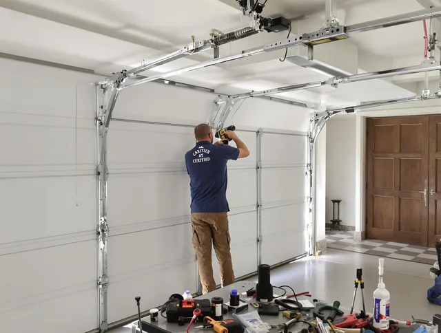 Westmont Garage Door Repair certified technician performing precision garage door repair in Westmont