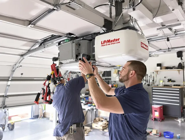 Westmont Garage Door Repair technician performing advanced diagnostics on garage opener in Westmont