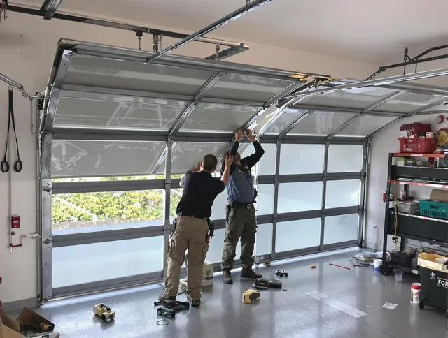 Westmont Garage Door Repair expert performing precise panel replacement on Westmont garage door